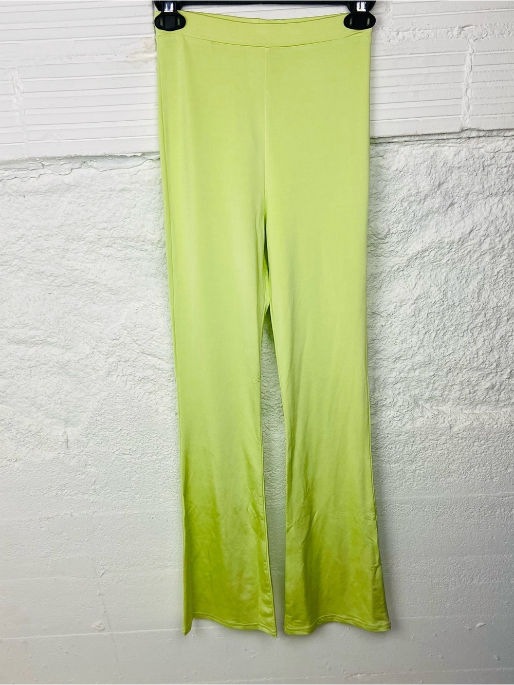 NWOT collusion Lime Green Stretch Flare Pants size 4